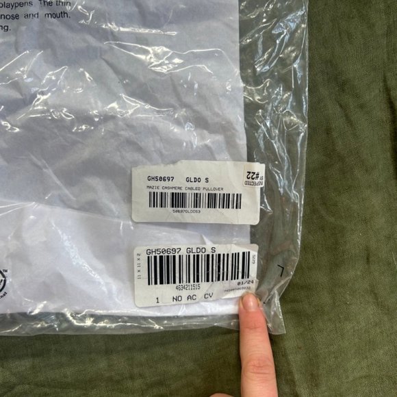 NEW with Tags Garnet Hill Cashmere sweater Pumpkin Tan Donegal - Picture 4 of 7